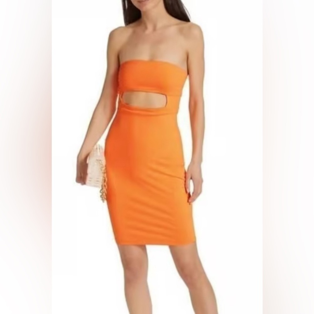 NWOT Susanna monaco strapless cut out tube dress in electric orange